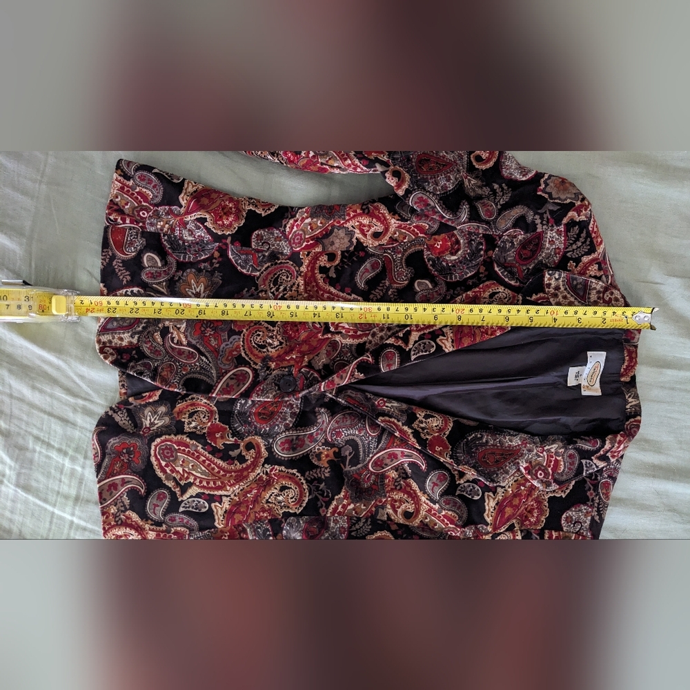 Velvet Paisley Blazer fall colors Talbot's - Picture 8 of 10